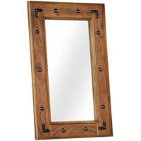 Berkfield Home Mirror Solid Acacia Wood 50x80 cm in Brown