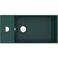 Berkfield Home Full Bathroom Sink with Overflow Ceramic Dark Green