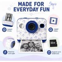 BluCore Instant Print Camera with 32GB Memory Card in Blue