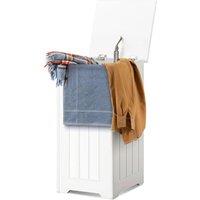 Costway Wooden Laundry Cabinet Hamper Chest Storage Cupboard Bin White