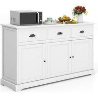 Costway Buffet Sideboard Kitchen Storage Cabinet Modern Buffet Console Table in White