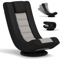 Gymax 360 Swivel Gaming Chair Folding Floor Sofa Adjustable Lounge Chair in Grey