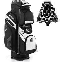Costway Golf Cart Bag Molded Lock Top Golf Trolley Bag w/14 Way Dividers in Black