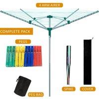 SPETLEK ROTARY AIRER 50M OUTDOOR 4 ARM CLOTHES WASHING in Green | Size: 0.6m2