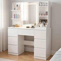 SPETLEK LED White Dressing Table Vanity Makeup Desk | Size: 0.6m2
