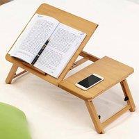 SPETLEK Adjustable Bamboo Laptop Bed Desk with Legs in Natural | Size: 0.6m2
