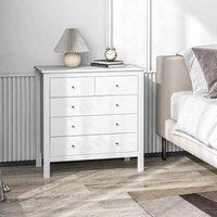 EONLION Chest of Drawers 5-Drawer Dresser in White | Size: 100 cm