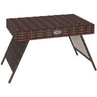 EONLION Brown Foldable Outdoor Coffee Table | Size: 100 cm