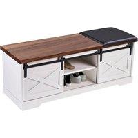 VOGREX Shoe Bench Storage Bench Cushioned Seat Shoe Entryway