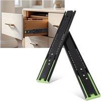 VOGREX 5 Pairs Drawer Runners Cabinet Drawer Slides, Side Mount in Black