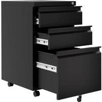 VOGREX 3 Drawer Lockable Under Desk Filing Cabinet Mobile Office in Black