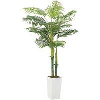 VOGREX Realistic Artificial Palm Tree with White Planter 180cm Large in Green