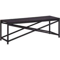 Berkfield Home Garden Bench 120 cm Poly Rattan Black