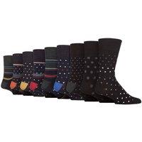 SOCKSHOP Gentle Grip Men's 9 Pack Soft Breathable Bamboo Non Elastic Dress Socks in True Black | Size: 6-11