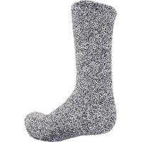 Floso Men's Warm Slipper Socks With Rubber Non Slip Grip in Grey | Size: 7-11