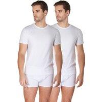 Haigman Men's Men's 2 Pack Cotton Stretch Short Sleeve T-Shirts in White | Size: Small