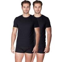 Haigman Men's Men's 2 Pack Cotton Stretch Short Sleeve T-Shirts in Black | Size: Medium