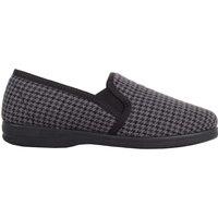 ABSOLUTE FOOTWEAR Men's Slip On Checked Winter Indoor Slippers with Twin Gusset in Dark Grey | Size: 9