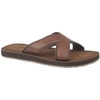 PDQ Men's Lightweight Crossover Mule Sandals in Brown | Size: 12