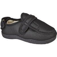 Zedzzz Men's Josh Superwide Multi Touch Fastening Slipper in Black | Size: 9