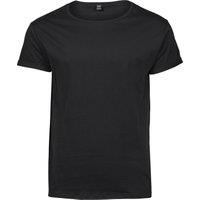 TEE JAYS Men's Roll-Up T-Shirt in Black | Size: Large