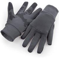 Beechfield Men's Softshell Sports Tech Gloves in Mid Grey | Size: Large/XL
