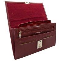 Woodland Leathers Men's RFID Passport Holder Travel Document Organiser Wallet in Burgundy