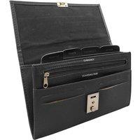 Woodland Leathers Men's RFID Passport Holder Travel Document Organiser Wallet in Black
