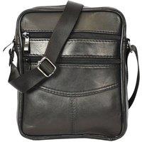 House of Leather Men's Mens Leather Crossbody Bag Black HOL672