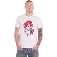 Boy George Men's Drawn Portrait Cotton T-Shirt in White | Size: Medium