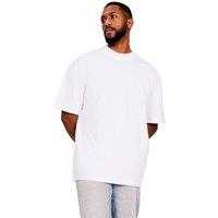 Casual Classics Men's Ringspun Cotton Extended Neckline Tall Oversized T-Shirt in White | Size: Medium