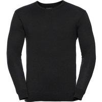 Russell Collection Men's Cotton Acrylic V Neck Sweatshirt in Black | Size: Small