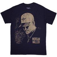 Morgan Wallen Men's Cap T-Shirt in Blue | Size: XL