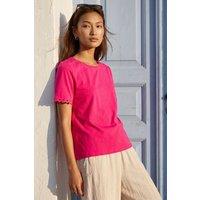 Roman Women's Cotton Ric Rac Detail T-Shirt in Pink | Size: 16