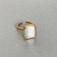 Luxe Tones Women's Hestia Luxe 18k Gold Plated White Ring