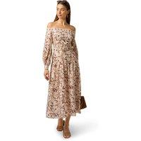 Adrianna by Adrianna Papell Women's Printed Midi Dress in Ivory | Size: 14