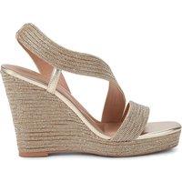 Carvela Women's 'Gala Wedge Jewel 110' Fabric Sandals in Gold | Size: 4