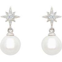 Latelita Women's Polaris North Star Pearl Earrings Silver
