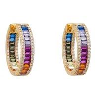 Latelita Women's Judy Rainbow Baguette Hoop Earrings Gold