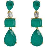Latelita Women's Valentina Drop Earrings Gold Colombian Emerald in Green