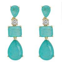 Latelita Women's Valentina Drop Earrings Gold Paraiba Tourmaline in Blue