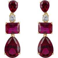 Latelita Women's Valentina Drop Earrings Gold Ruby in Red