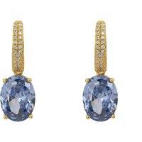 Latelita Women's Alexandra Oval Drop Earrings Gold Tanzanite in Blue