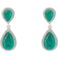Latelita Women's Odette Teardrop Colombian Emerald Earrings Silver in Green
