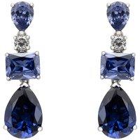 Latelita Women's Valentina Drop Earrings Silver Tanzanite in Blue