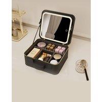 Matteo Women's LED Travel Vanity Case - Hollywood Mirror & Makeup Organizer in Black
