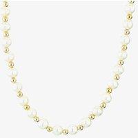 T.H.Baker Women's 9ct 16 Inch Drilled Freshwater Pearl & Gold Necklace POZ726S | Size: 16 inches