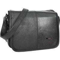 House of Leather Women's Womens Messenger Cross Body Leather Bag HOL1591 in Black