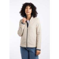 Weird Fish Women's Ariana Full Zip Grid Fleece in Ecru | Size: 12