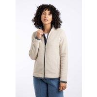 Weird Fish Women's Ariana Full Zip Grid Fleece in Ecru | Size: 14